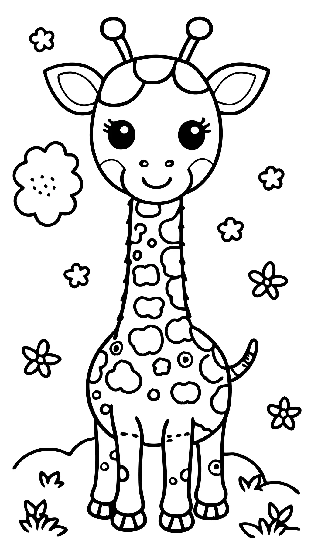 coloriages mignons de girafes